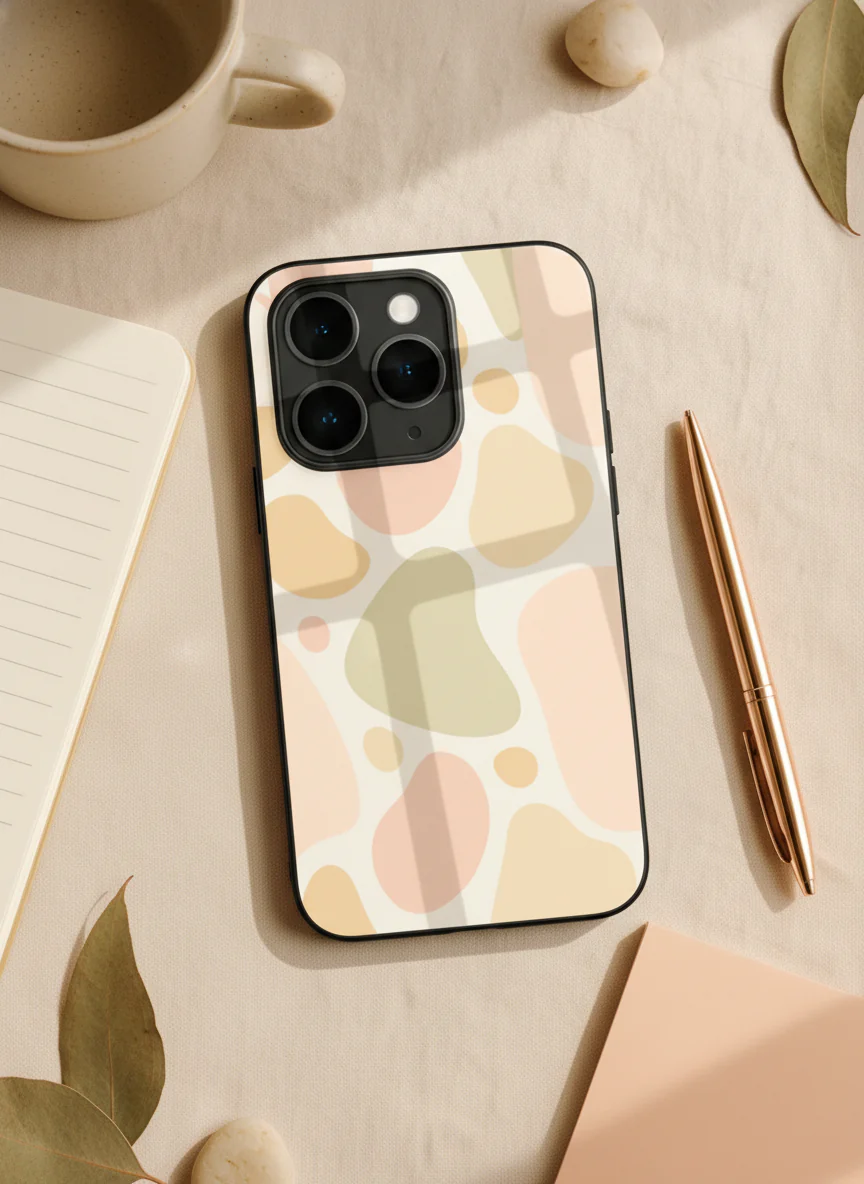 Earthy Hues Premium Glass Back Cover For iPhone 11-17 Models - Image 2