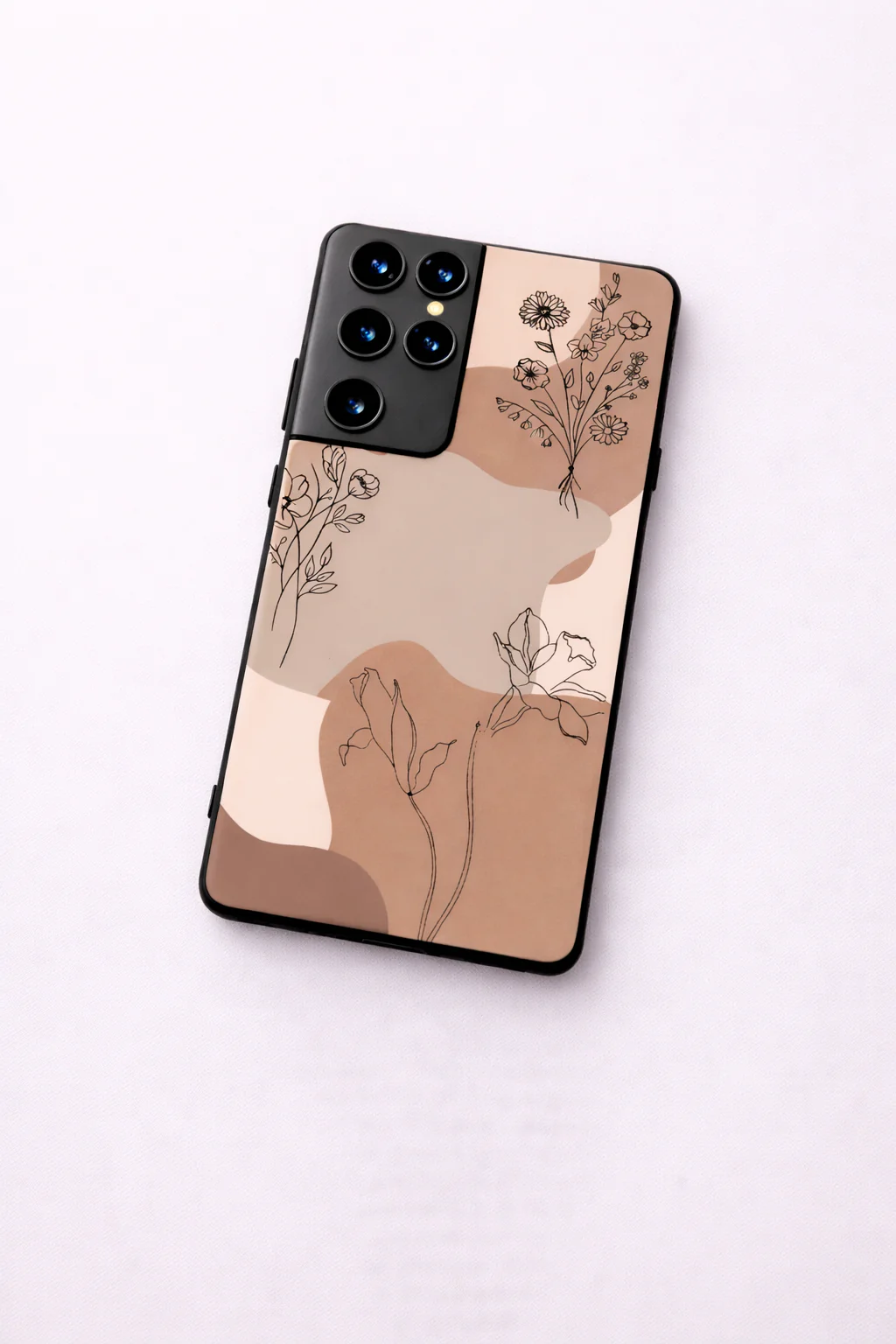 Earthy Petal Premium Glass Back Cover For Galaxy S, A, M & F Series - Image 3