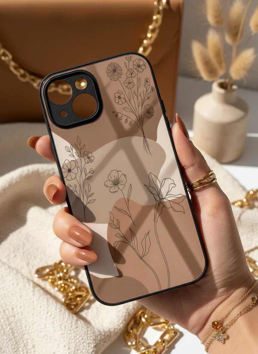 Earthy Petals Premium Glass Back Cover For iPhone 11-17 Models - Image 11