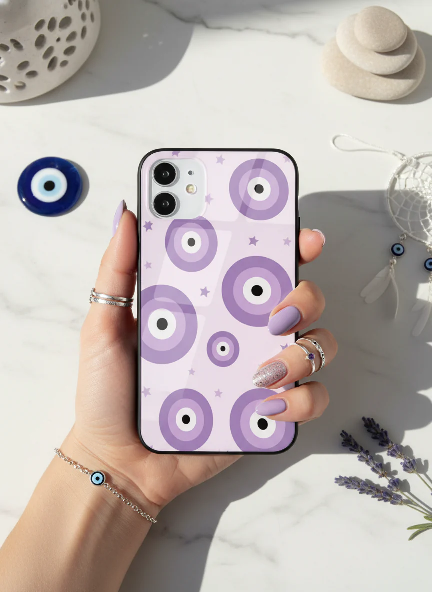Eye Of Protection In Purple Premium Glass Back Cover For iPhone 11-17 Models - Image 10