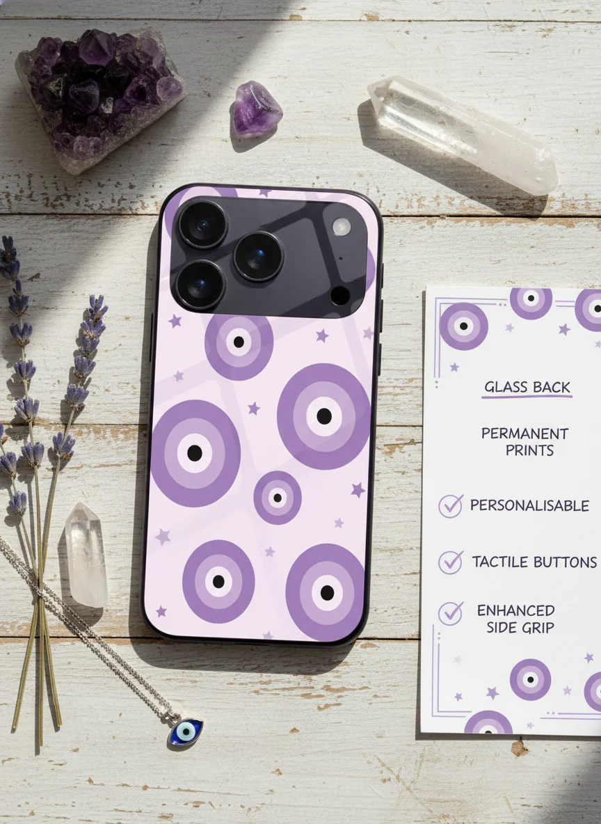 Eye Of Protection In Purple Premium Glass Back Cover For iPhone 11-17 Models - Image 11