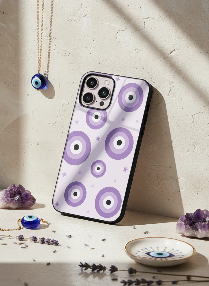 Eye Of Protection In Purple Premium Glass Back Cover For iPhone 11-17 Models - Image 12