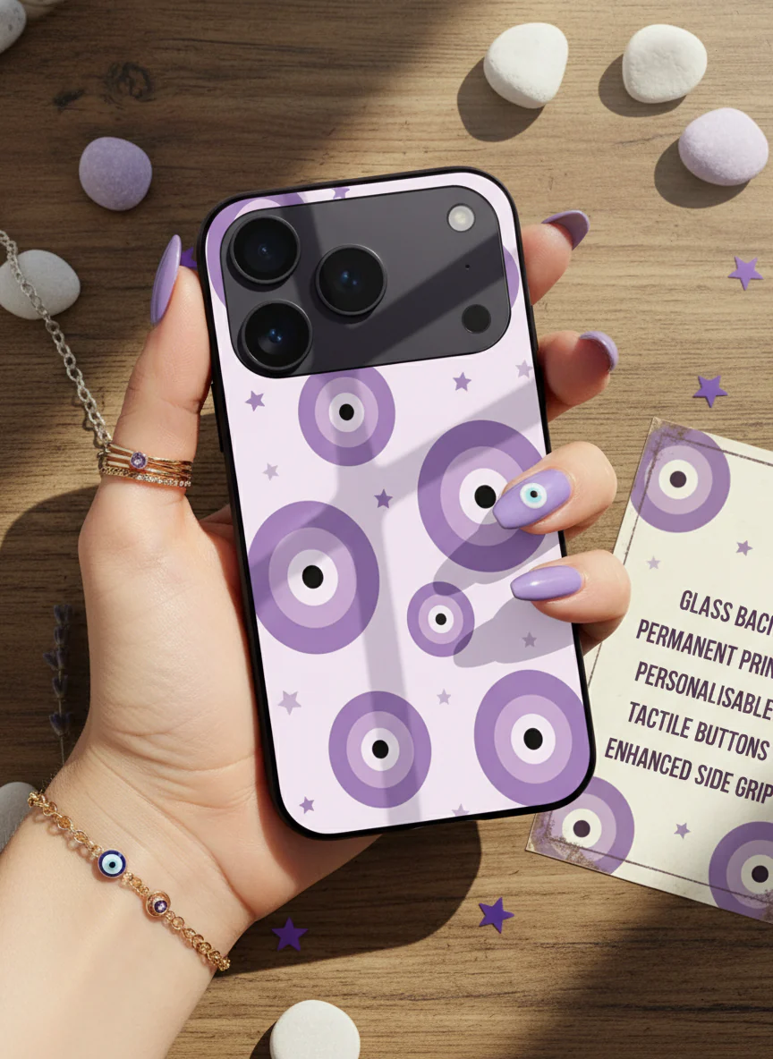 Eye Of Protection In Purple Premium Glass Back Cover For iPhone 11-17 Models - Image 13