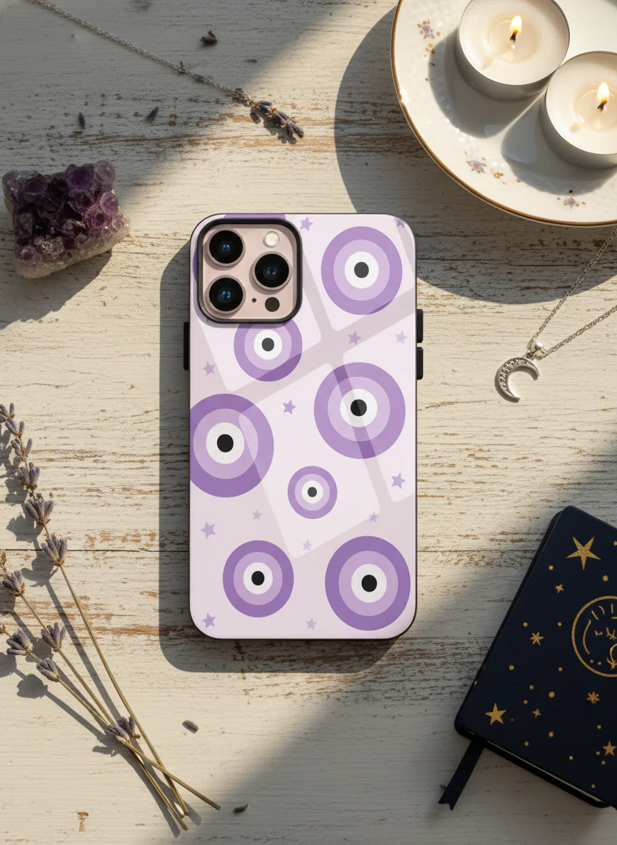 Eye Of Protection In Purple Premium Glass Back Cover For iPhone 11-17 Models - Image 14