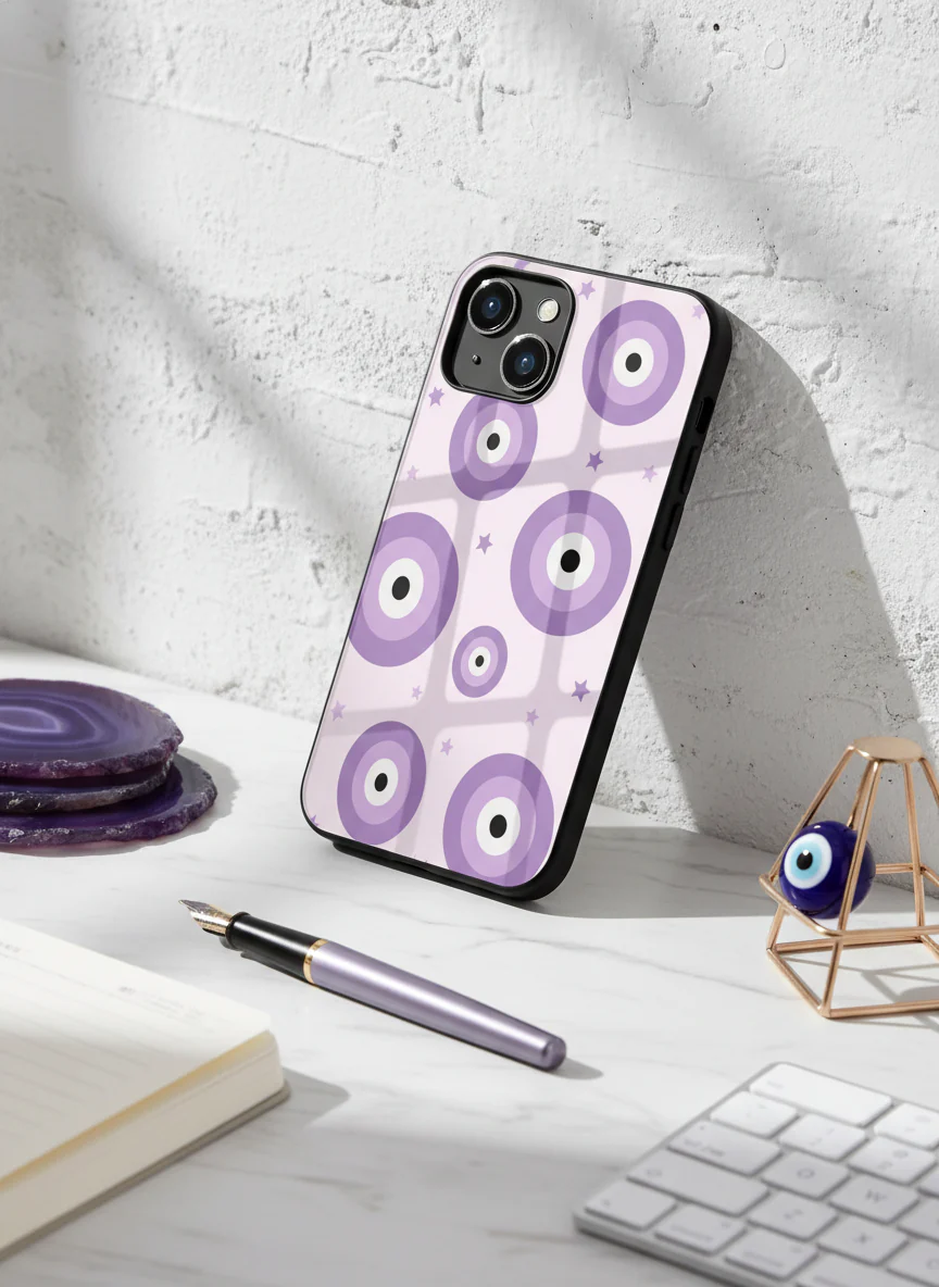 Eye Of Protection In Purple Premium Glass Back Cover For iPhone 11-17 Models - Image 15