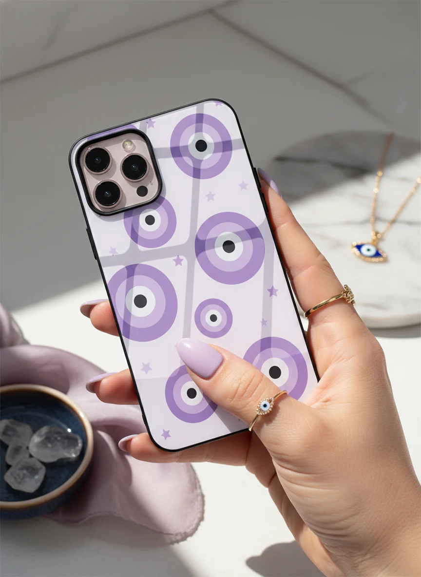 Eye Of Protection In Purple Premium Glass Back Cover For iPhone 11-17 Models - Image 16