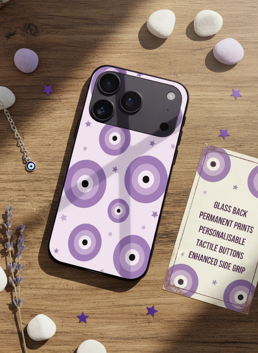 Eye Of Protection In Purple Premium Glass Back Cover For iPhone 11-17 Models - Image 17