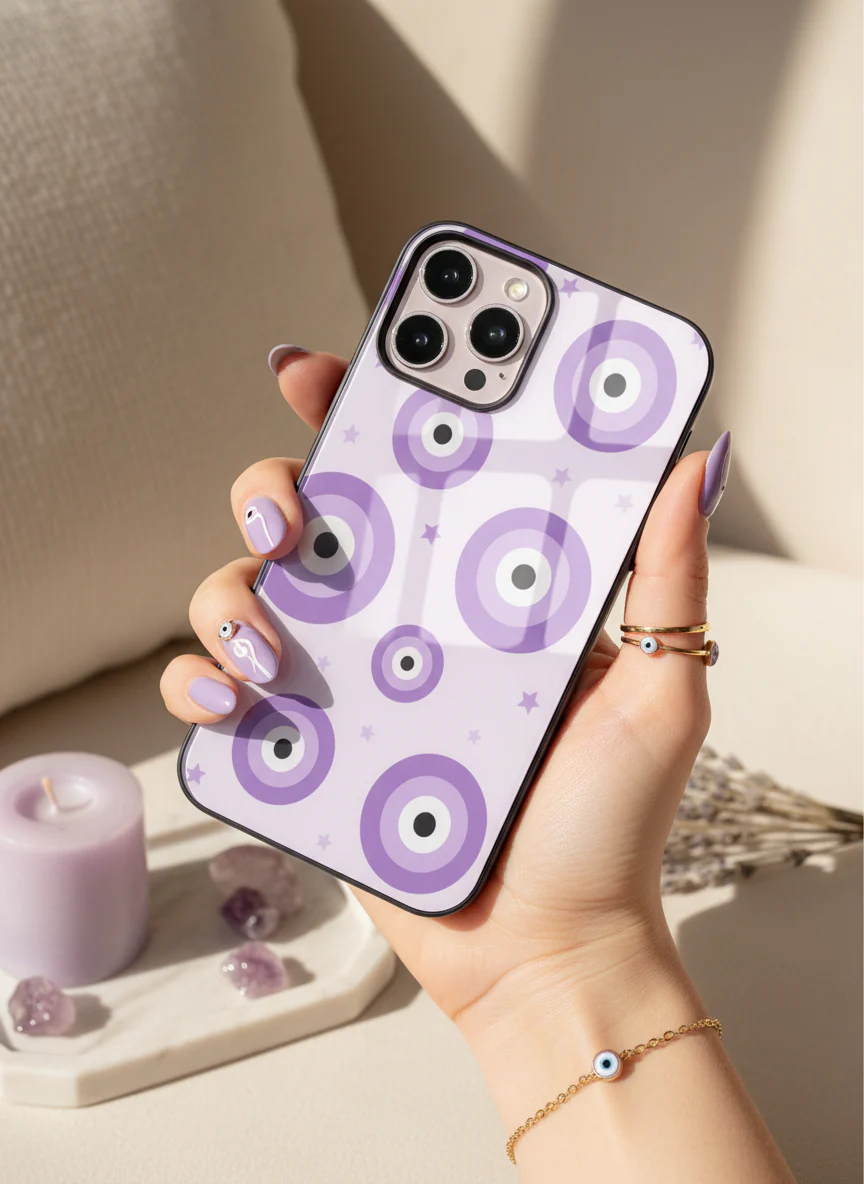 Eye Of Protection In Purple Premium Glass Back Cover For iPhone 11-17 Models - Image 18
