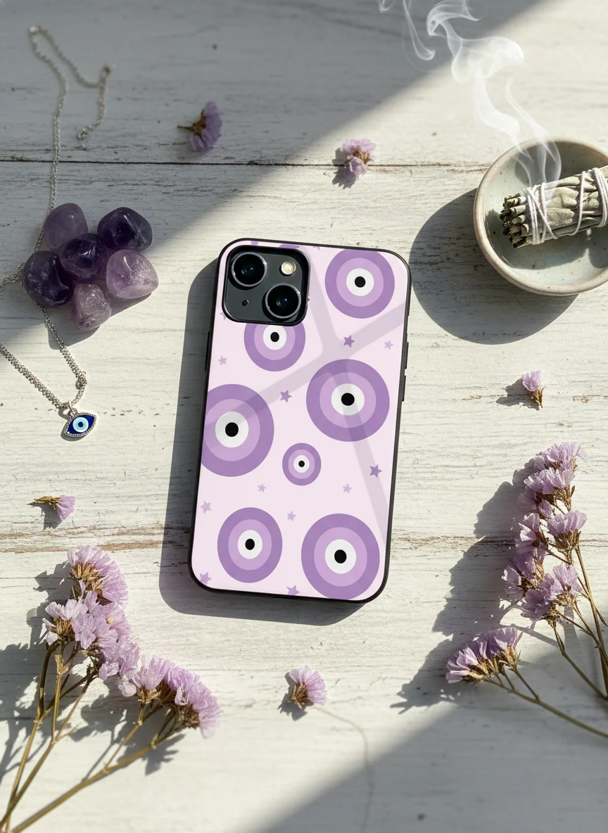 Eye Of Protection In Purple Premium Glass Back Cover For iPhone 11-17 Models - Image 19