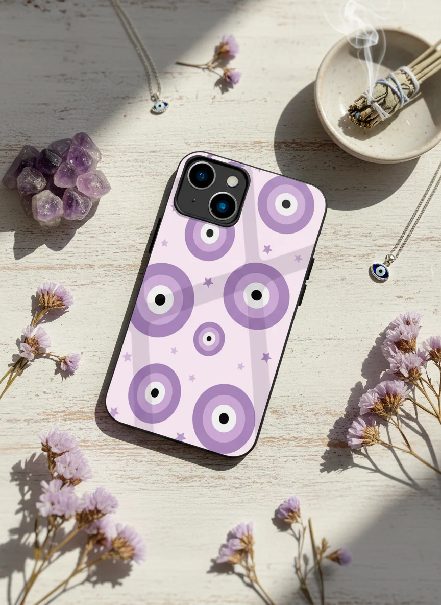 Eye Of Protection In Purple Premium Glass Back Cover For iPhone 11-17 Models - Image 2