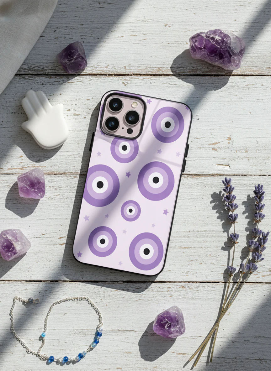 Eye Of Protection In Purple Premium Glass Back Cover For iPhone 11-17 Models - Image 20