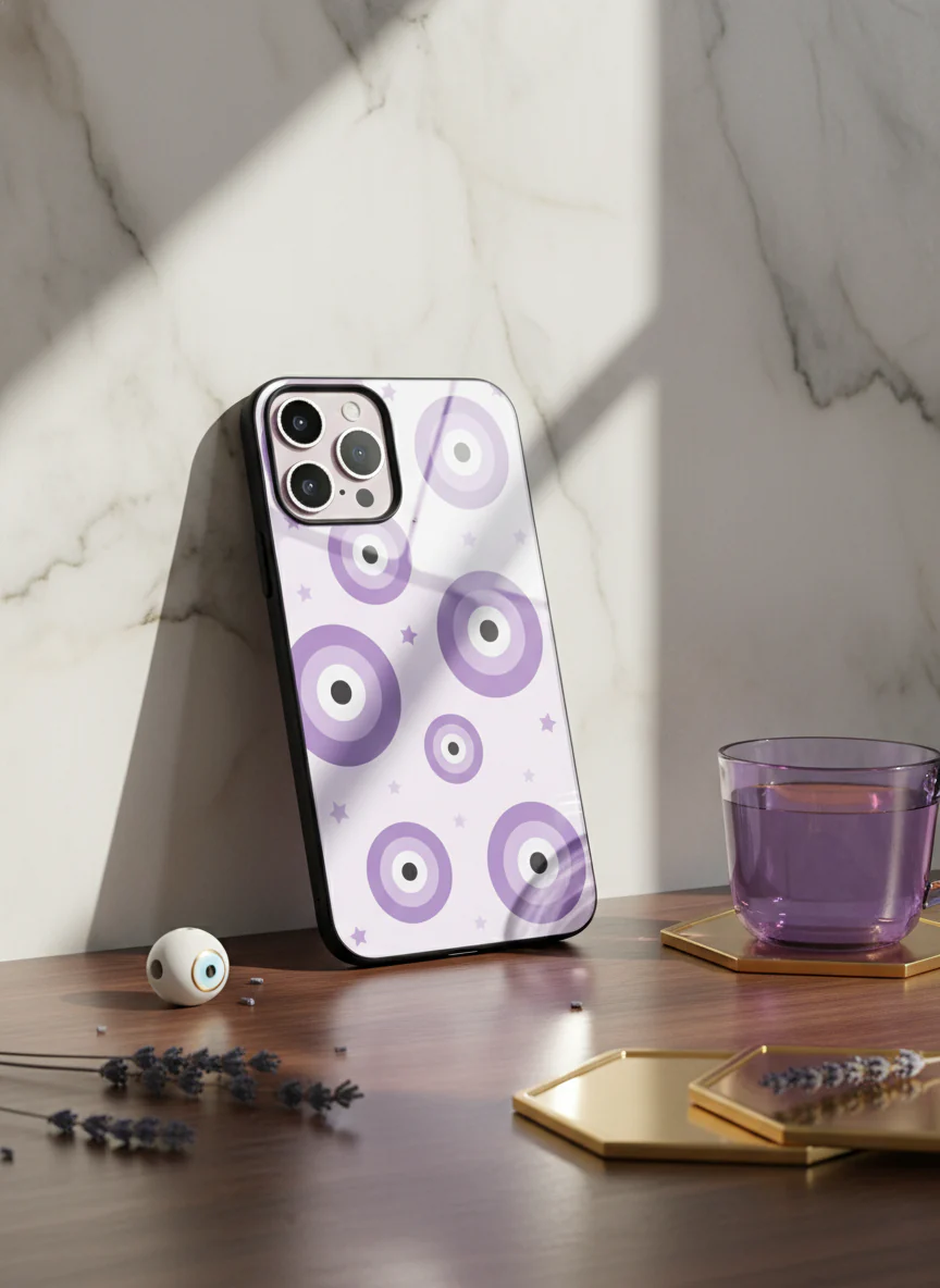 Eye Of Protection In Purple Premium Glass Back Cover For iPhone 11-17 Models - Image 3