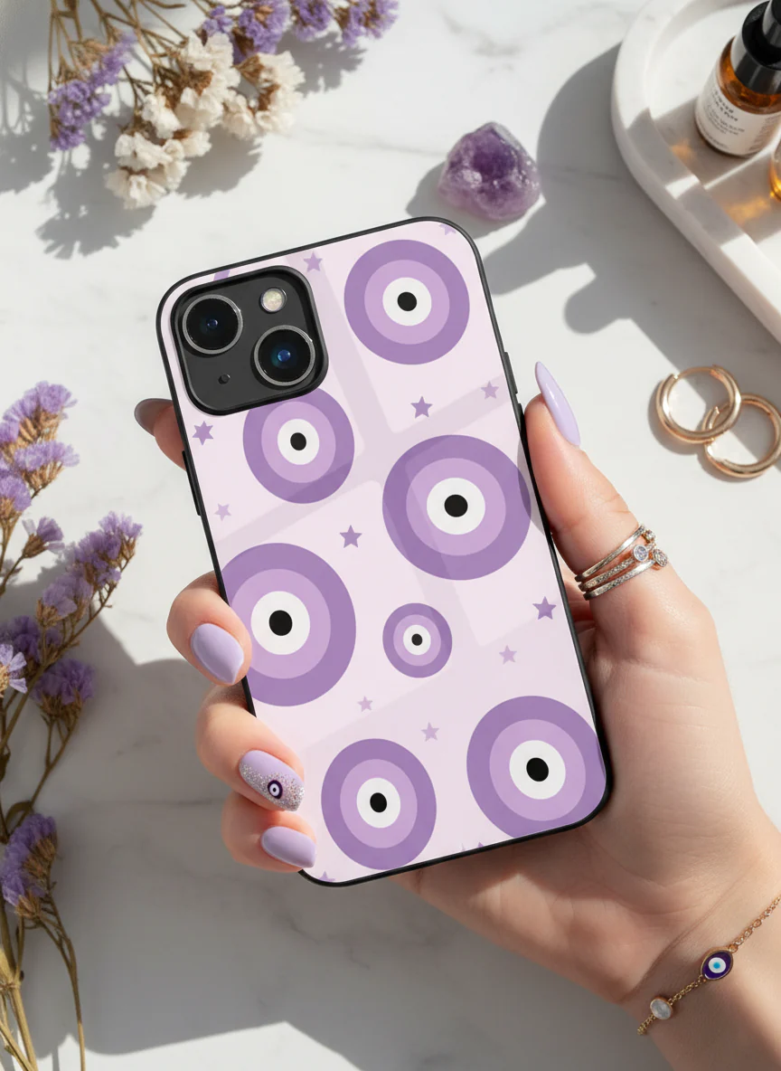 Eye Of Protection In Purple Premium Glass Back Cover For iPhone 11-17 Models - Image 4