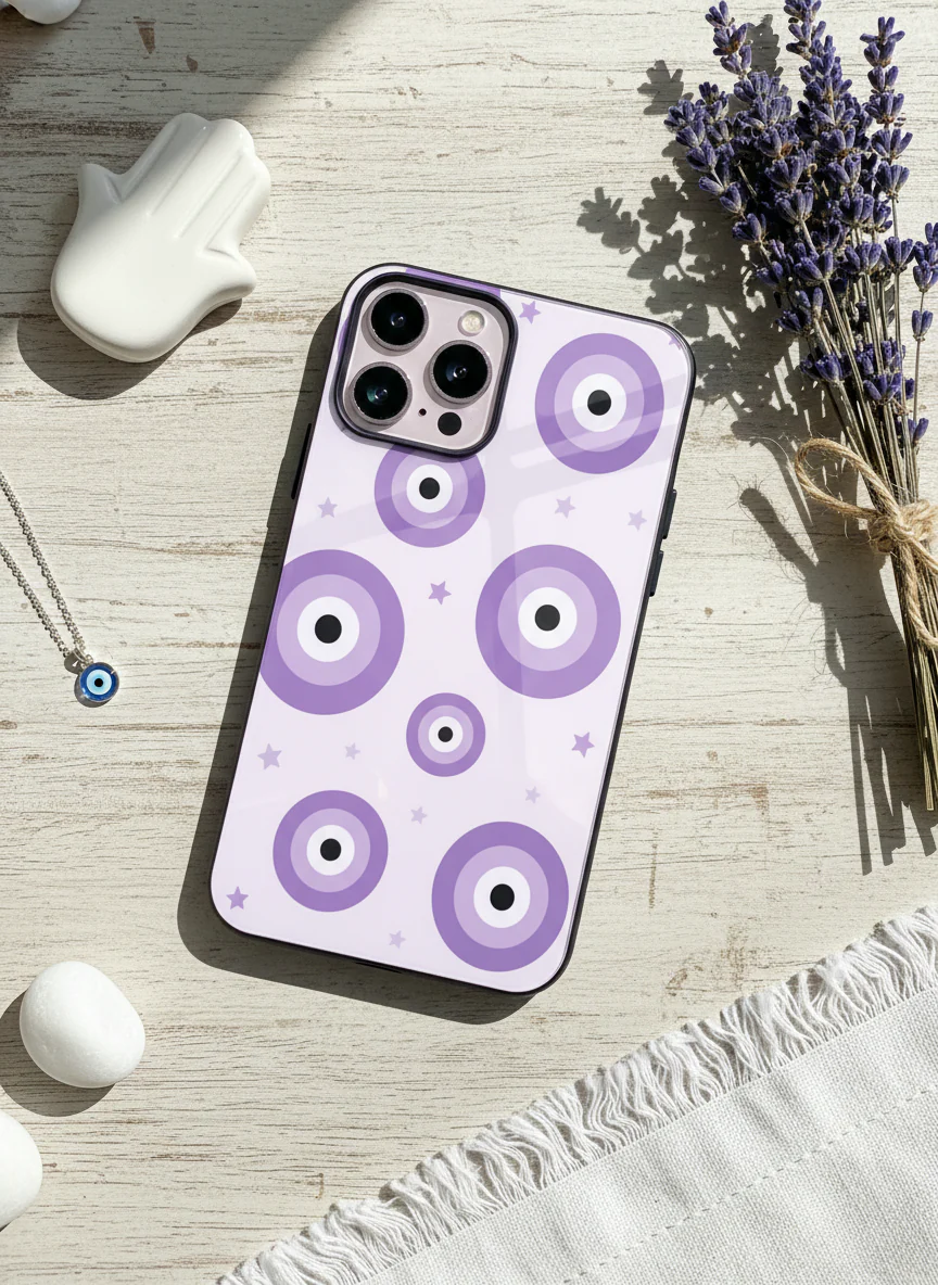 Eye Of Protection In Purple Premium Glass Back Cover For iPhone 11-17 Models - Image 5