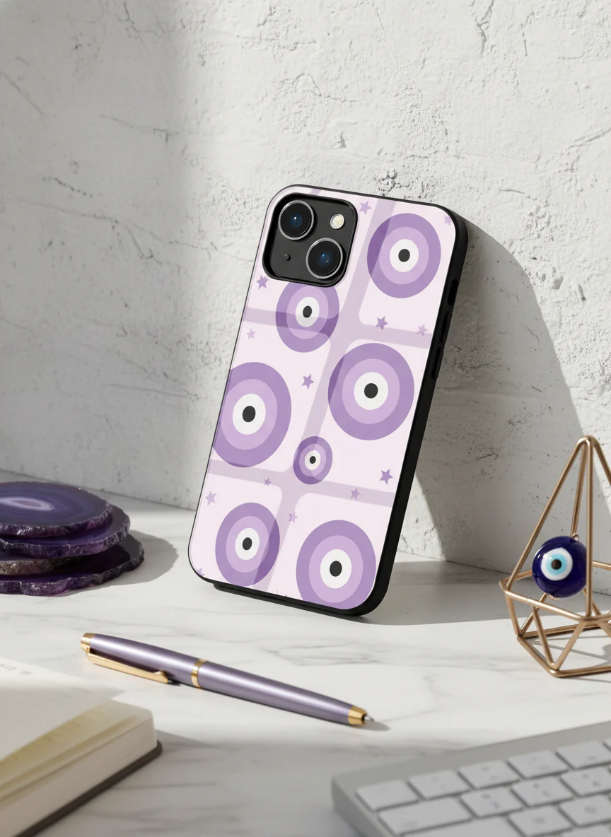 Eye Of Protection In Purple Premium Glass Back Cover For iPhone 11-17 Models - Image 9