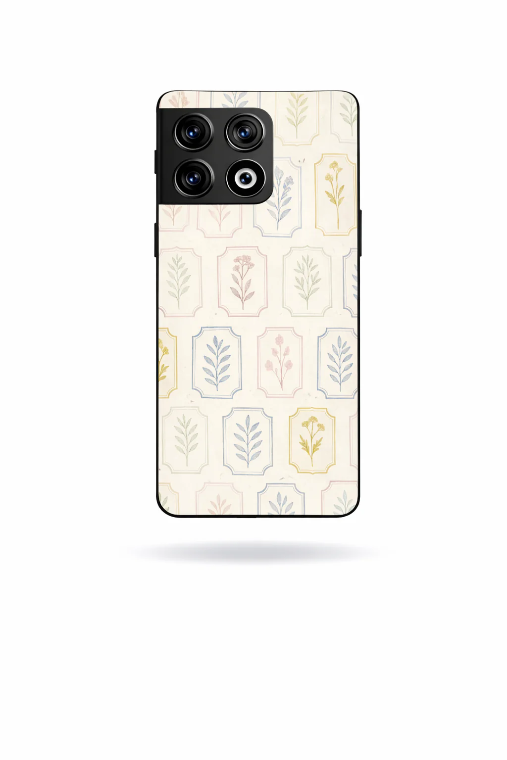 Floral Checks Premium Glass Back Cover For One Plus 13, 12, 11, 10, Nord Series - Image 6