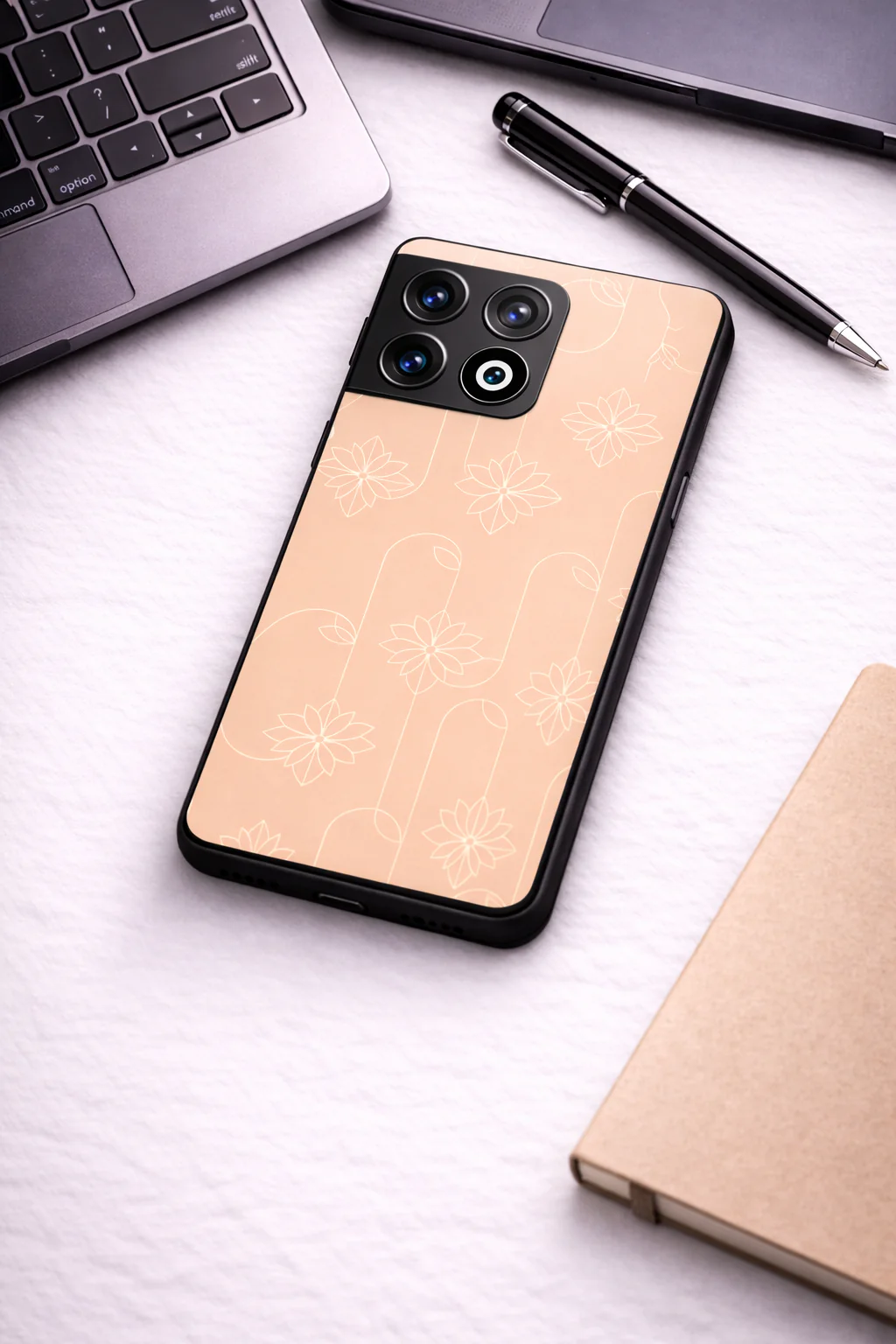 Floral Minimal Line Pattern Premium Glass Back Cover For One Plus 13, 12, 11, 10, Nord Series - Image 4