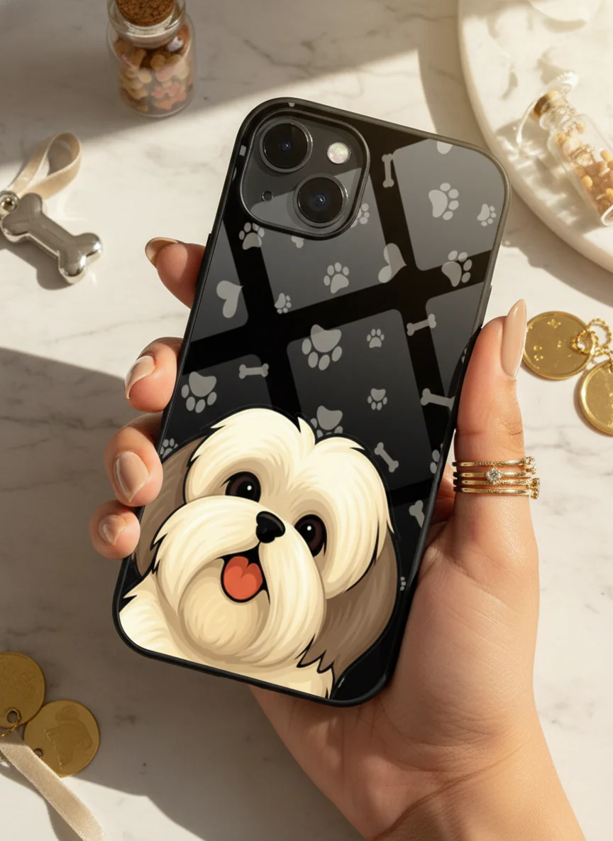 Fluffy Love Premium Glass Back Cover For iPhone 11-17 Models - Image 11