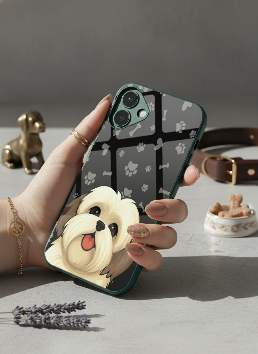 Fluffy Love Premium Glass Back Cover For iPhone 11-17 Models - Image 4