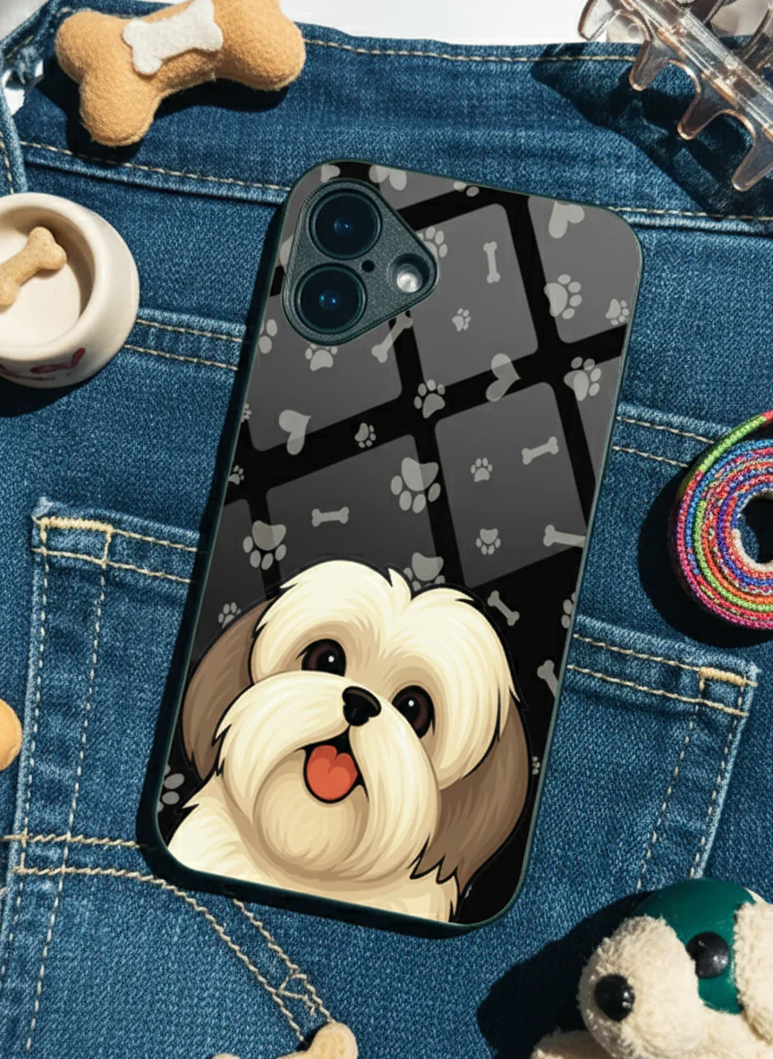 Fluffy Love Premium Glass Back Cover For iPhone 11-17 Models - Image 5