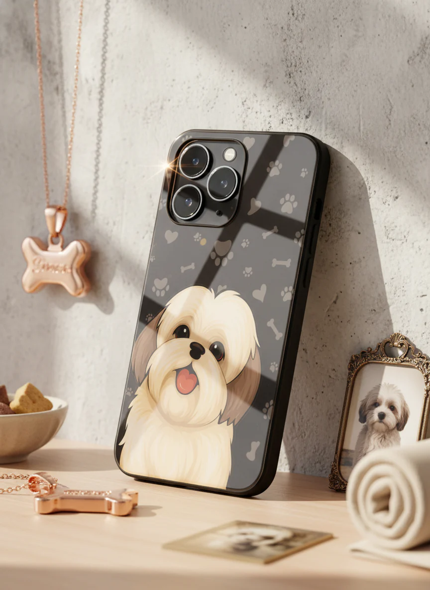 Fluffy Love Premium Glass Back Cover For iPhone 11-17 Models - Image 6