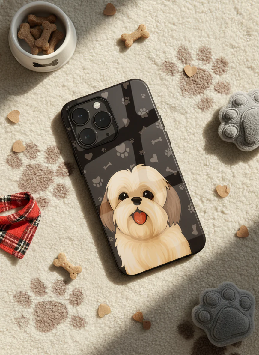Fluffy Love Premium Glass Back Cover For iPhone 11-17 Models - Image 7