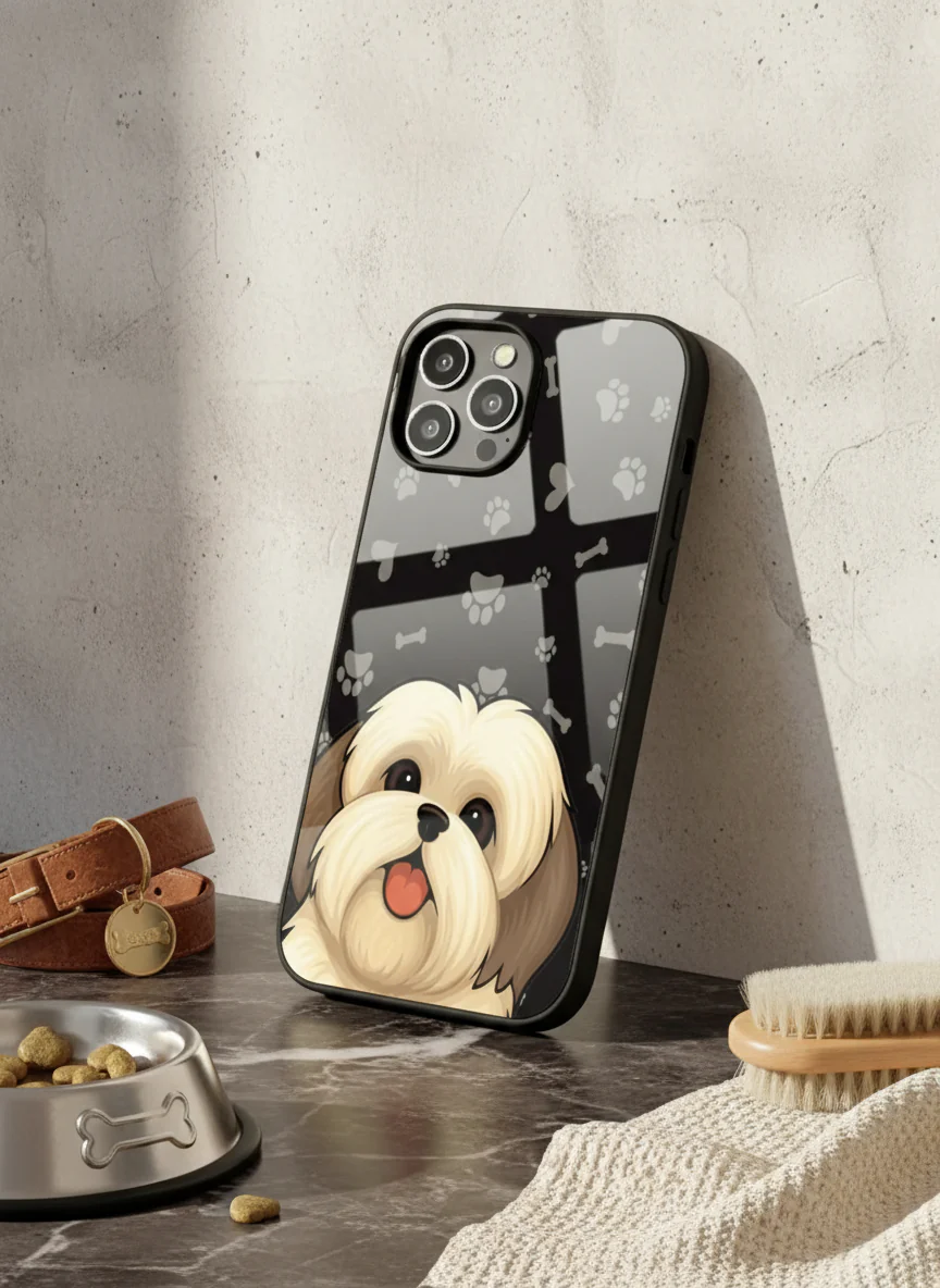 Fluffy Love Premium Glass Back Cover For iPhone 11-17 Models - Image 8