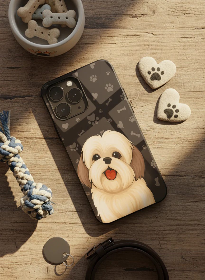 Fluffy Love Premium Glass Back Cover For iPhone 11-17 Models - Image 9