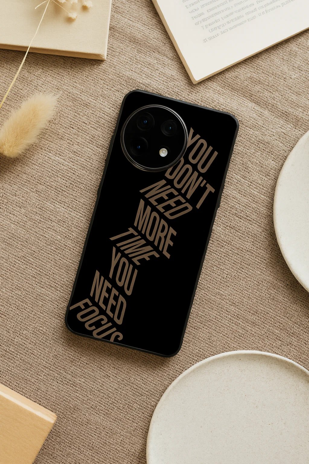 Focus Vs Time Premium Glass Back Cover For One Plus 13, 12, 11, 10, Nord Series - Image 2