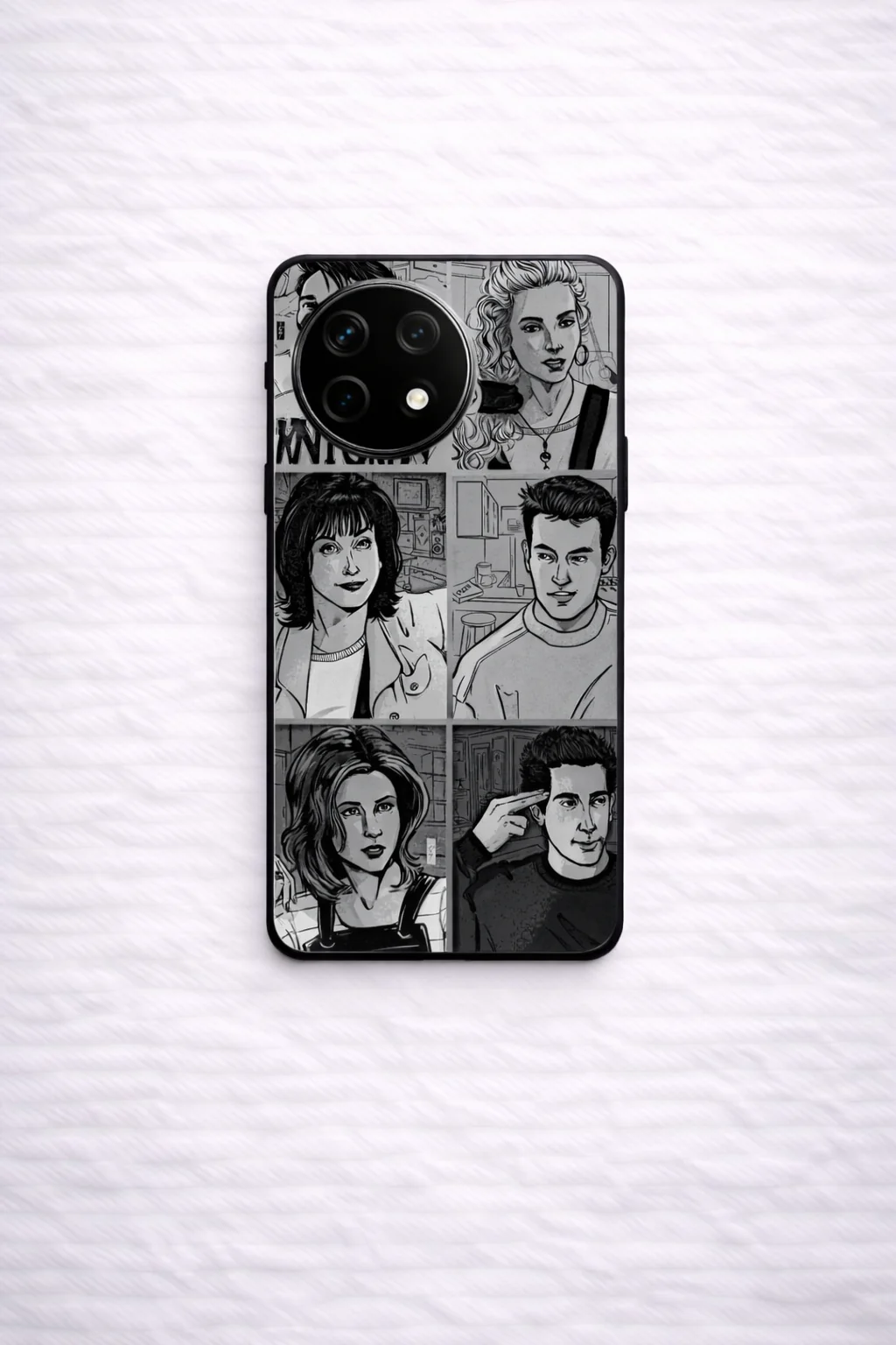 FRIENDS Black & Frame Premium Glass Back Cover For One Plus 13, 12, 11, 10, Nord Series - Image 6