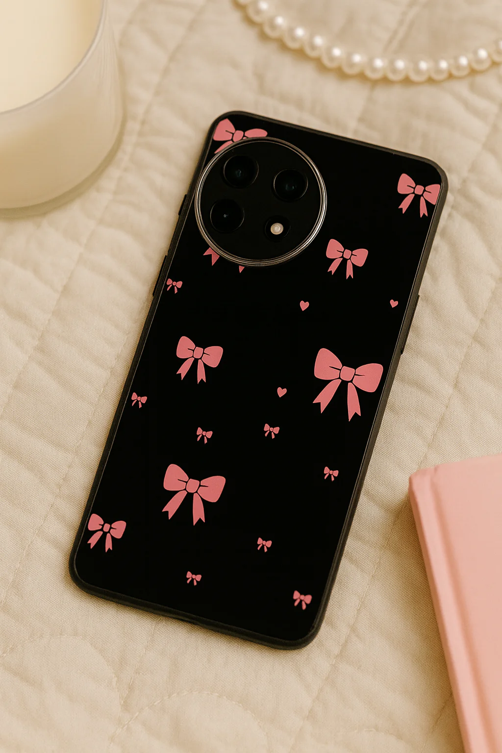 Glam Bow Premium Glass Back Cover For One Plus 13, 12, 11, 10, Nord Series - Image 2