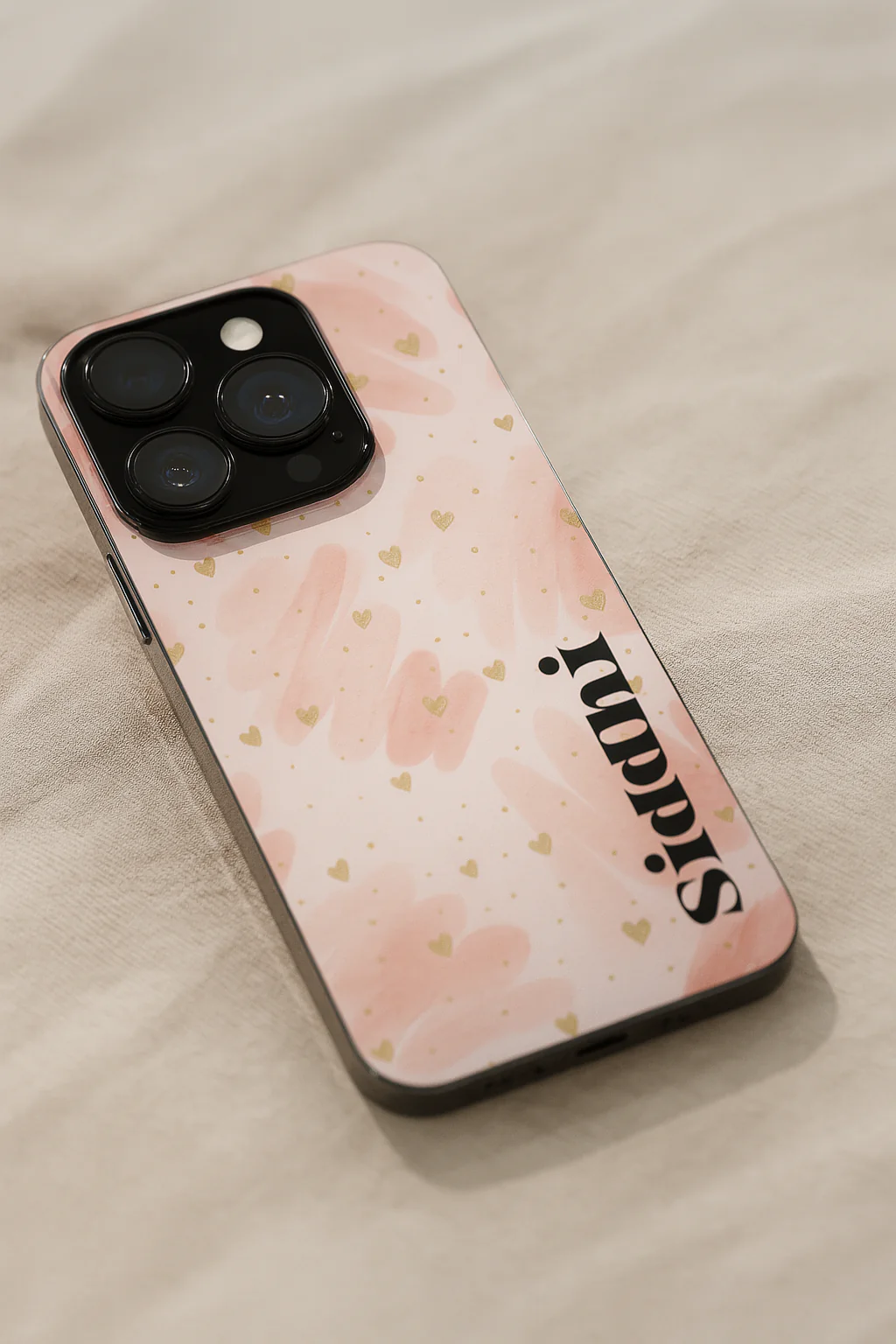 Golden Hearts Personalised Name Premium Glass Back Cover For iPhone 11-17 Models - Image 15