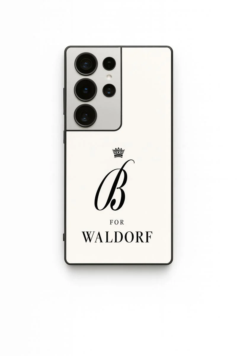 Gossip Girl Crowned Initials Premium Glass Back Cover For Galaxy S, A, M & F Series - Image 3