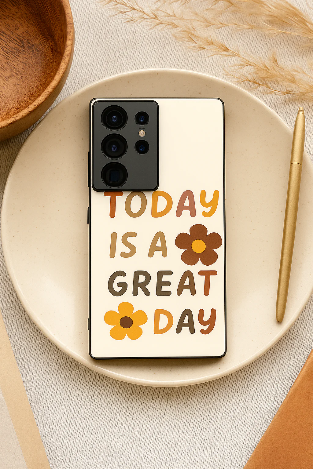 Great Day Premium Glass Back Cover For Galaxy S, A, M & F Series
