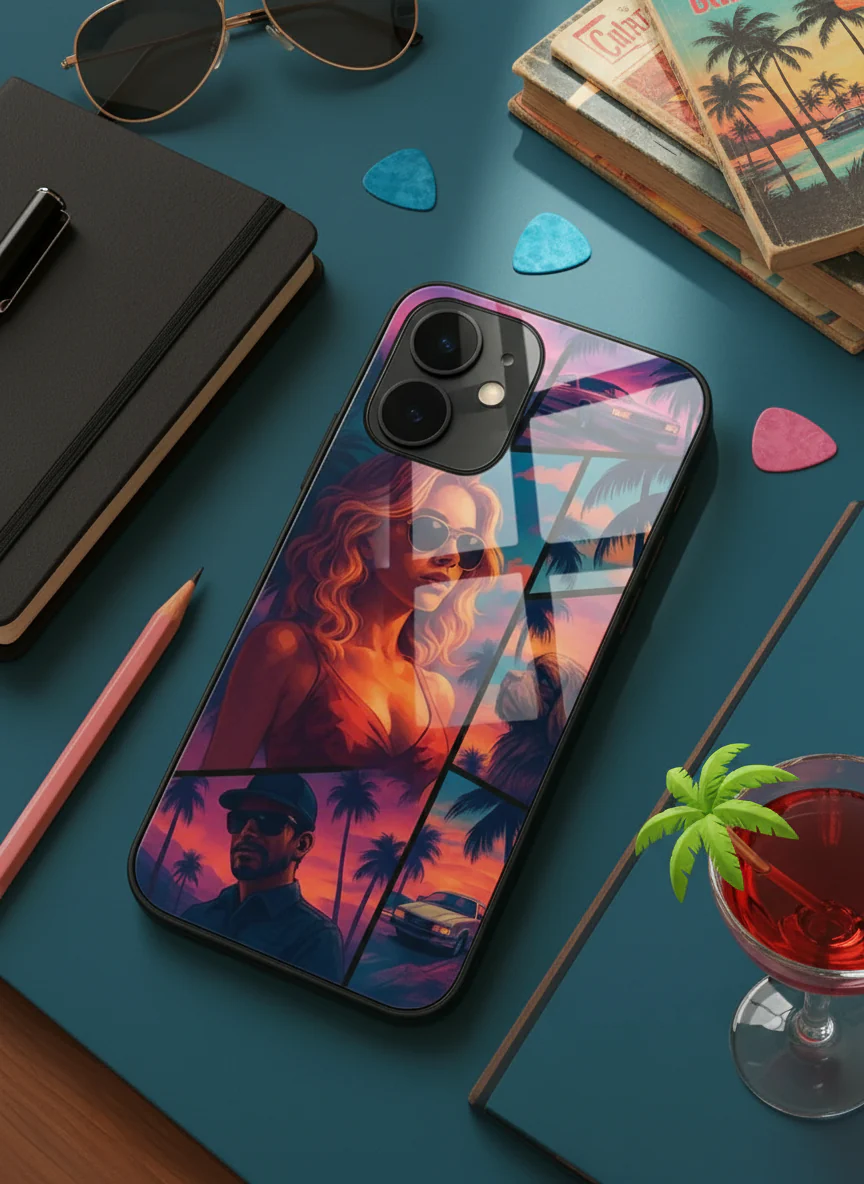 GTA Loading Premium Glass Back Cover For iPhone 11-17 Models