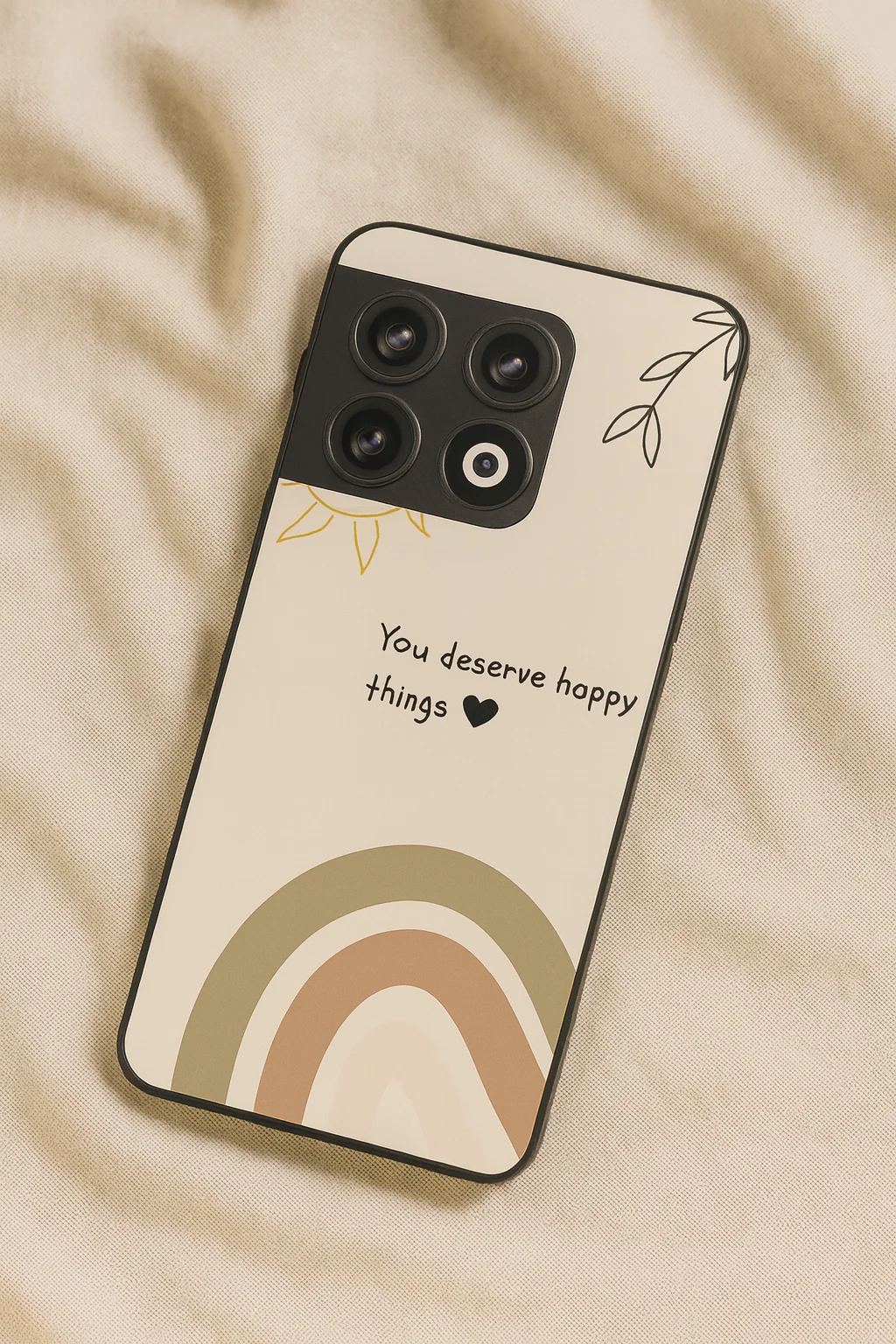 Happy Things Glass Back Cover For One Plus 13, 12, 11, 10, Nord Series - Image 2
