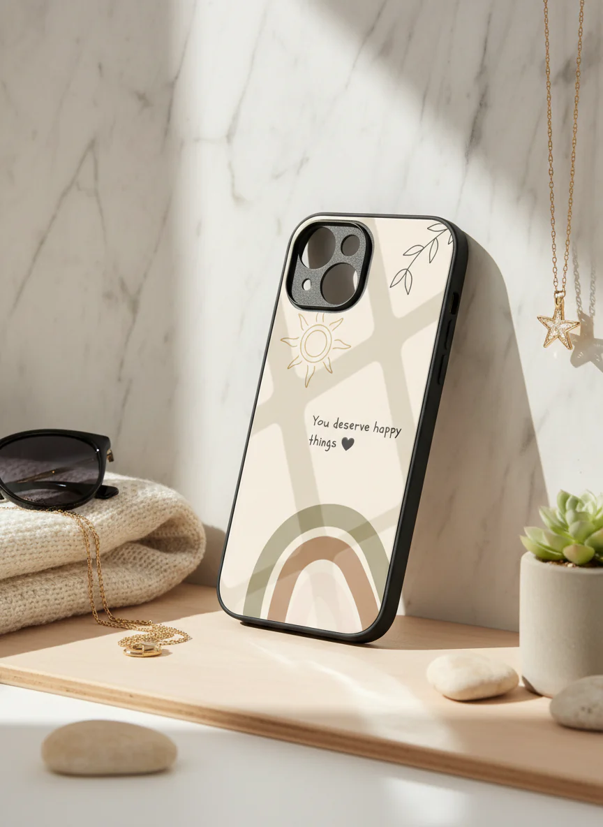Happy Things Premium Glass Back Cover For iPhone 11-17 Models - Image 3