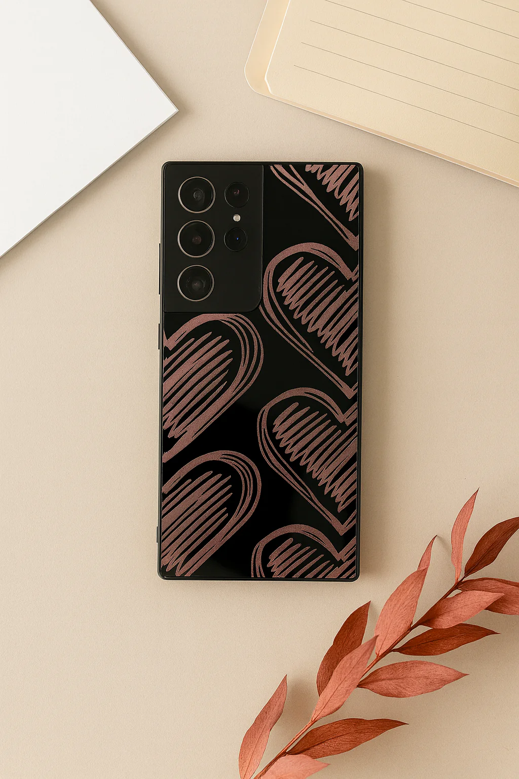 Heartlines Premium Glass Back Cover For Galaxy S, A, M & F Series
