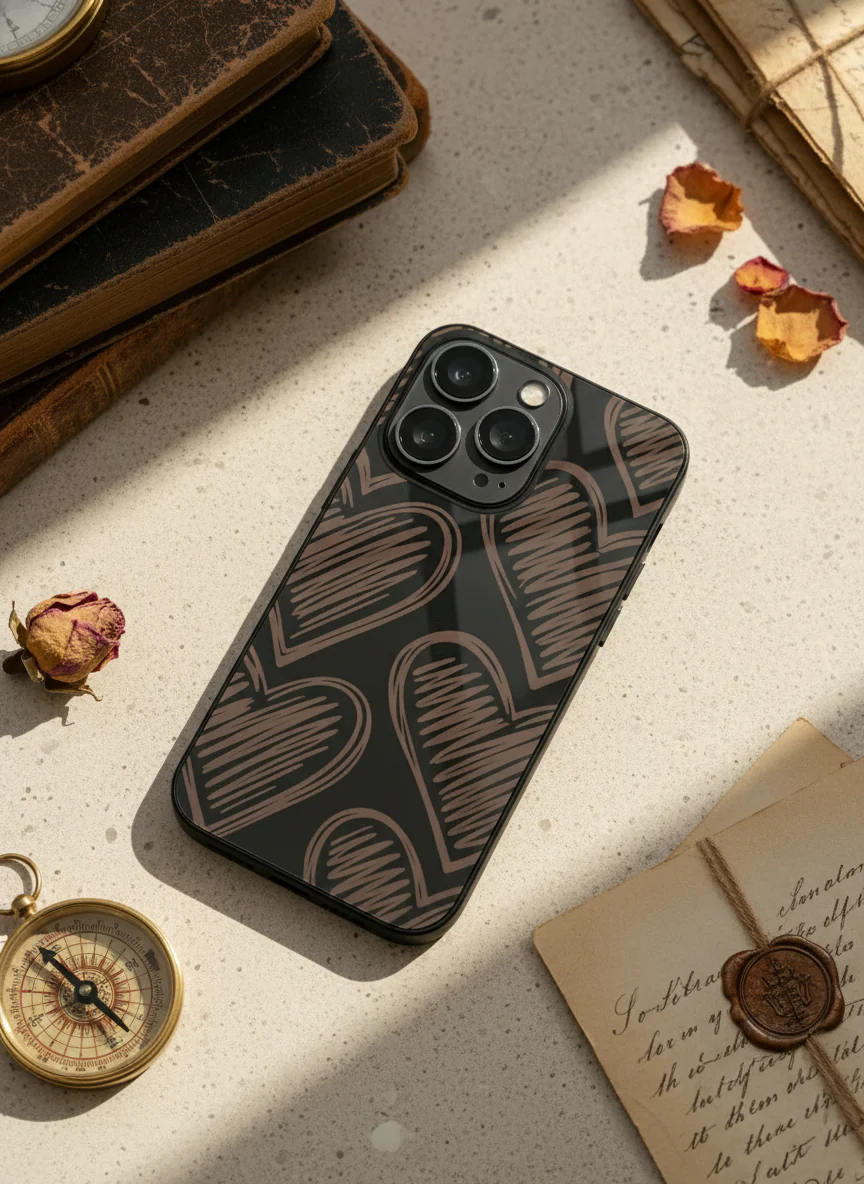 Heartlines Premium Glass Back Cover For iPhone 11-17 Models - Image 2