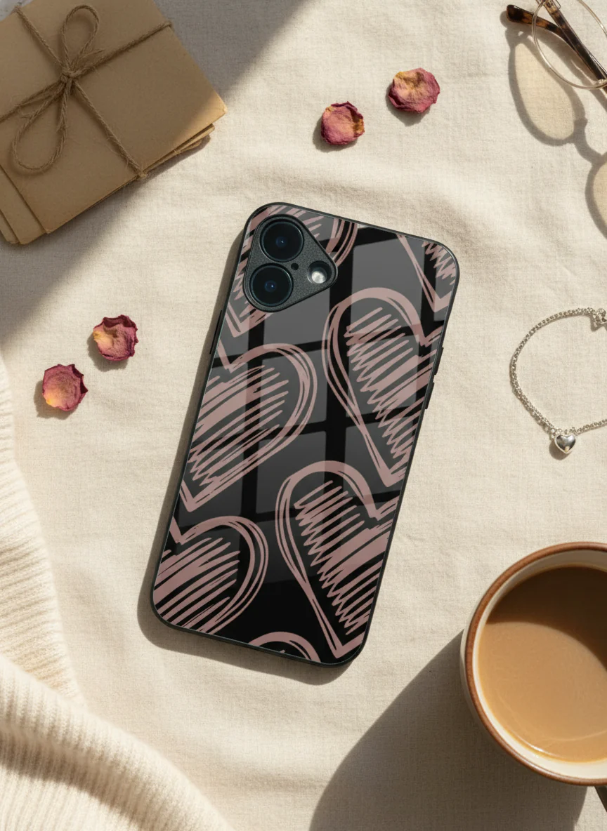 Heartlines Premium Glass Back Cover For iPhone 11-17 Models - Image 3