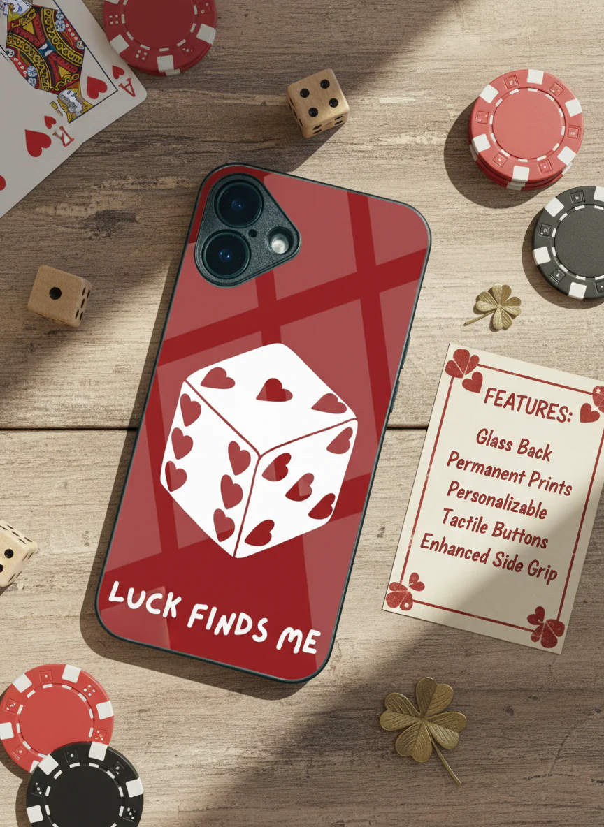 Hearts & Dice Premium Glass Back Cover For iPhone 11-17 Models - Image 11