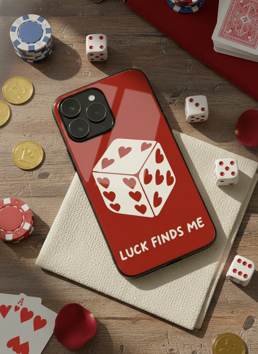 Hearts & Dice Premium Glass Back Cover For iPhone 11-17 Models - Image 14