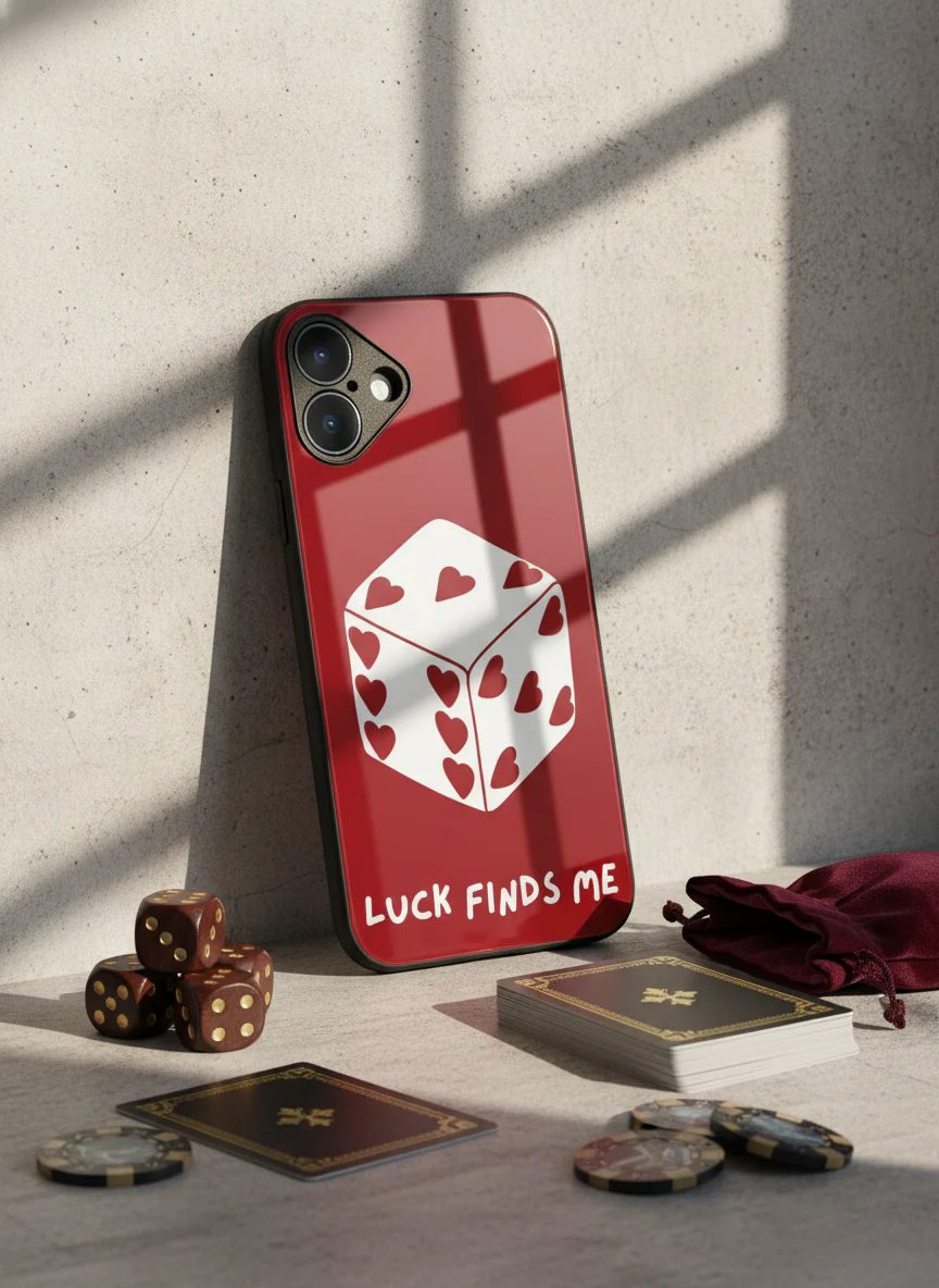 Hearts & Dice Premium Glass Back Cover For iPhone 11-17 Models - Image 16