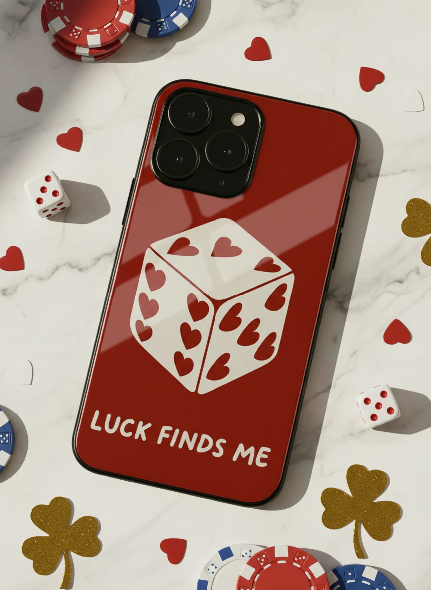 Hearts & Dice Premium Glass Back Cover For iPhone 11-17 Models - Image 2