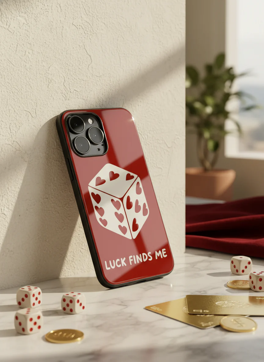 Hearts & Dice Premium Glass Back Cover For iPhone 11-17 Models - Image 9