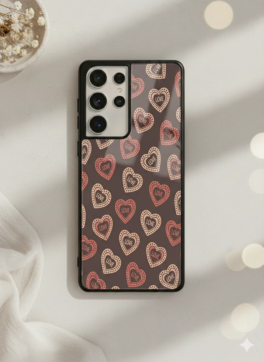 Hearts Graffiti Era Premium Glass Back Cover For Galaxy S, A, M & F Series - Image 4