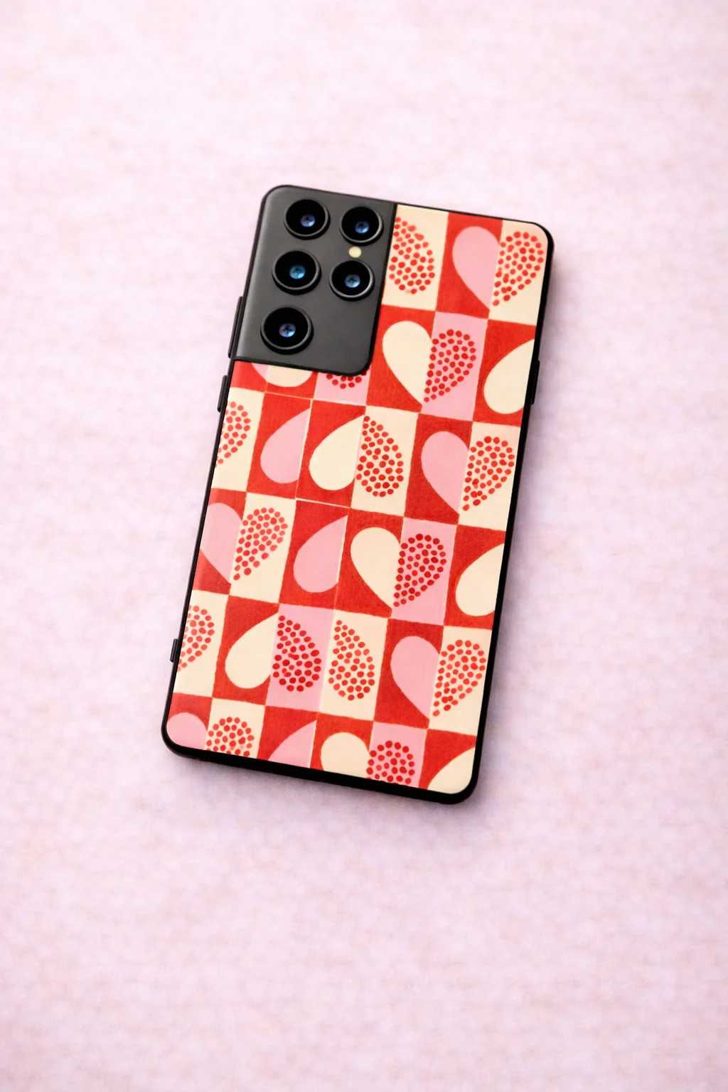 Hearts Pattern Premium Glass Back Cover For Galaxy S, A, M & F Series - Image 2
