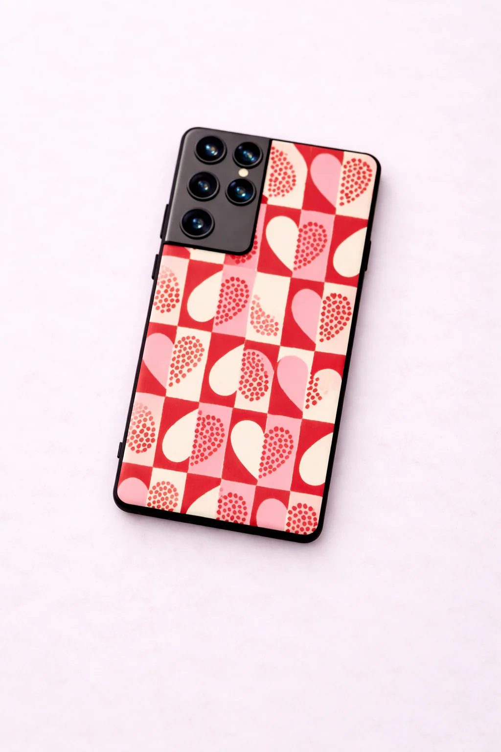 Hearts Pattern Premium Glass Back Cover For Galaxy S, A, M & F Series - Image 3