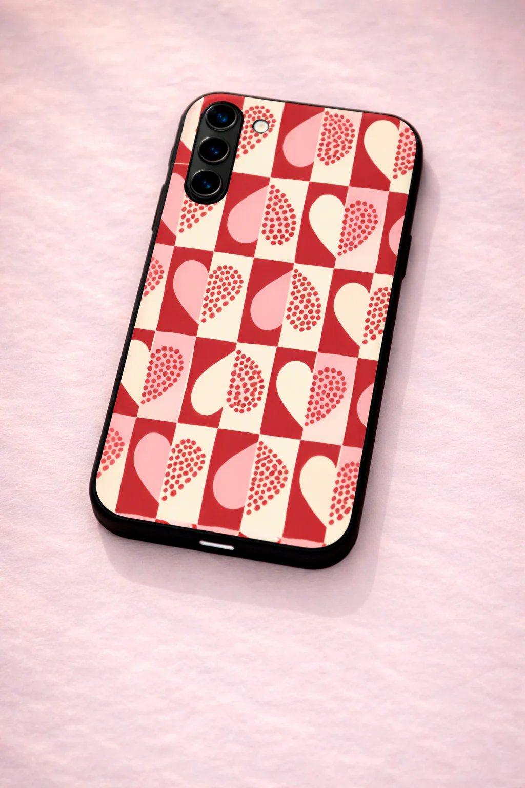 Hearts Pattern Premium Glass Back Cover For Galaxy S, A, M & F Series - Image 5