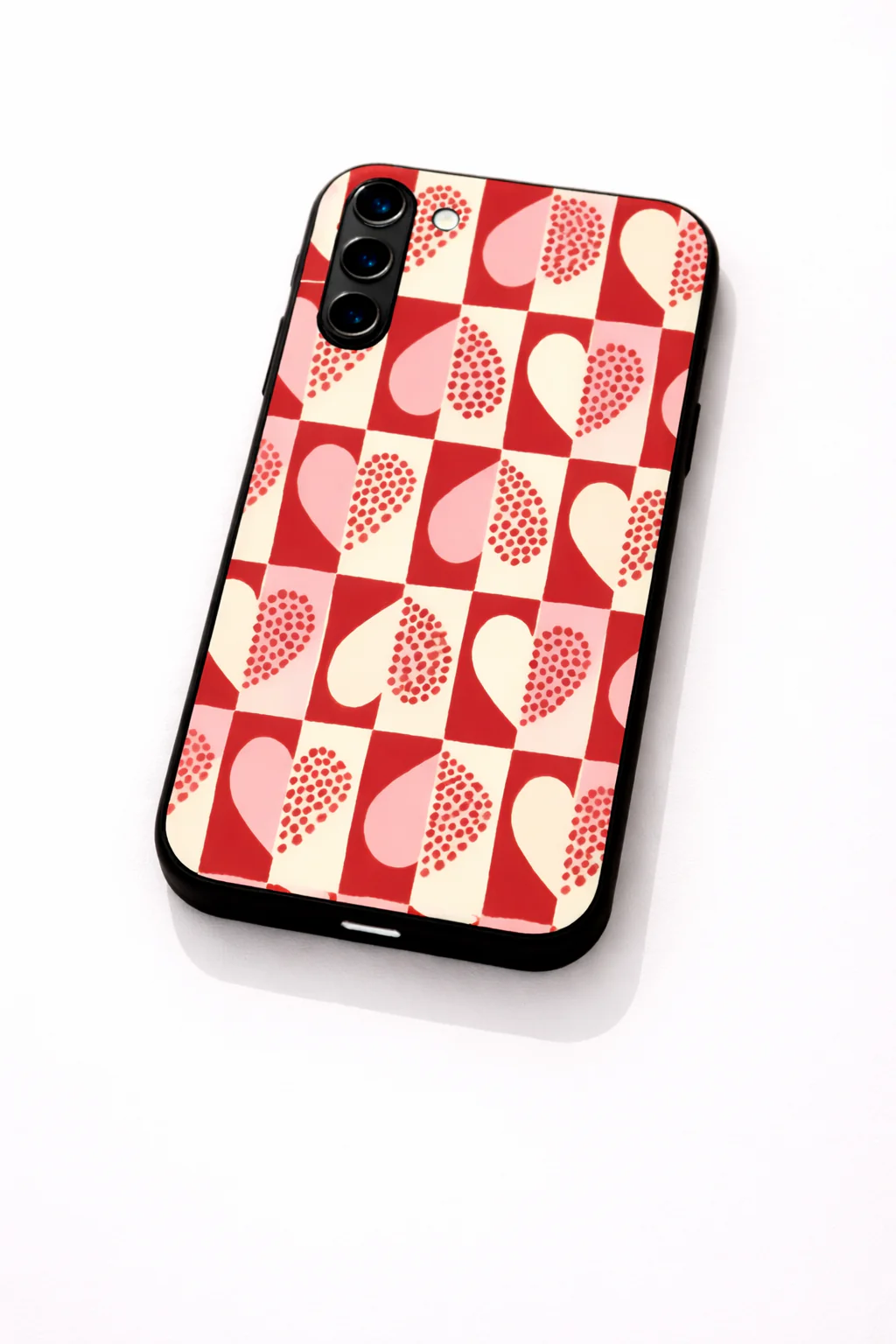 Hearts Pattern Premium Glass Back Cover For Galaxy S, A, M & F Series - Image 6